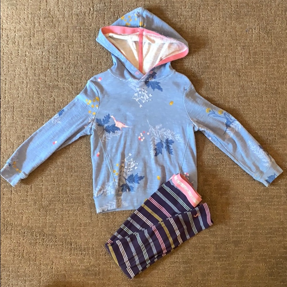 COPY - Joules Kids Dinosaur Hoodie with Striped Leggings